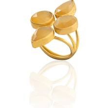 Kadir Jewellery 22 Ayar Altın Kaplama Zirkon Taşlı Kadın Vintage Yüzük