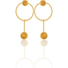 Kadir Jewellery 22 Ayar Altın Kaplama Kadın Sallantılı Küpe -El Işçiliği ve Hipoalerjenik Küpe