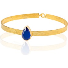 Kadir Jewellery 22 Ayar Altın Kaplama El Işçiliği Zirkon Taşlı Kadın Kelepçe Bilezik