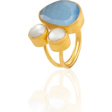 Kadir Jewellery 22 Ayar Altın Kaplama Kadın Zirkon Taşlı Yüzük-El Işçiliği ve Özel Tasarım