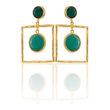 Kadir Jewellery 22 Ayar Altın Kaplama Kadın Sallantılı Küpe -El Işçiliği ve Hipoalerjenik KÜPE-E85