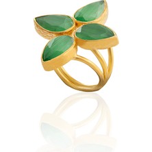 Kadir Jewellery 22 Ayar Altın Kaplama Zirkon Taşlı Kadın Otantik Yüzük