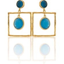 Kadir Jewellery 22 Ayar Altın Kaplama Kadın Sallantılı Küpe -El Işçiliği ve Hipoalerjenik KÜPE-E85