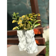 3D Yazıcı ile Üretilmiş Pla Mermer Desenli Vazo (8X8X14 Cm)