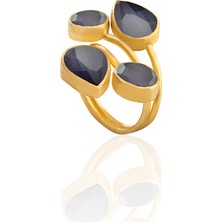 Kadir Jewellery 22 Ayar Altın Kaplama Zirkon Taşlı Kadın Vintage Yüzük