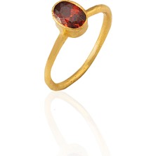 Kadir Jewellery 22 Ayar Altın Kaplama Zirkon Taşlı Kadın Minimal Yüzük