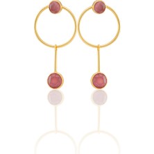 Kadir Jewellery 22 Ayar Altın Kaplama Kadın Sallantılı Küpe -El Işçiliği ve Hipoalerjenik Küpe