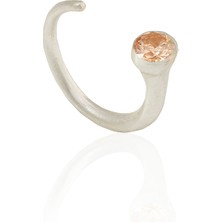 Kadir Jewellery 925 Ayar Gümüş Kaplama Zirkon Taşlı Ayarlanabilir Kadın Minimal Yüzük