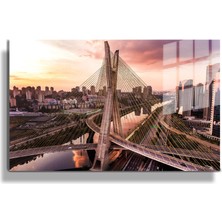 Şehirler ve Manzaralar, Yapay Zeka Destekli, 3D Dekoratif Baskı Yatay Cam Tablo 470