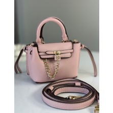 Ünlü Marka Model Kadın Pembe El ve Omuz Çantası Mini Boy