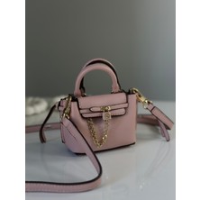 Ünlü Marka Model Kadın Pembe El ve Omuz Çantası Mini Boy