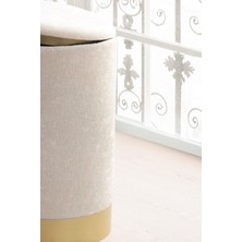 Livory Şönil Kumaş Silindir Dekoratif Puf Bench Cozy Nest