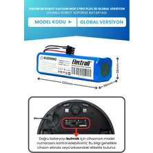 Electroll Xiaomi Mi Robot Vacuum Mop 2 Pro Plus 3d Global Versiyon Batarya (ORJİNAL KAPASİTE) 5200mah Pil