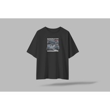 Generation Reborn Yazılı Otomobil Baskılı Oversize Unisex T-Shirt