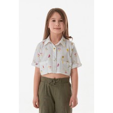 Meyve Desenli Cepli Kız Çocuk Gömlek