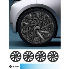 Citroen C4 16 Inç Jant Kapağı Amblemli Piano Black (4-Adet) 221  MJDT-MB-8197