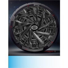 Seat Ibiza 14 Inç Jant Kapağı Amblemli Piano Black (4-Adet) 216  MJDT-MB-6650
