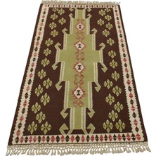 Kilim Antik El Dokuma Yün Afgan Kilimi 0096 - Vintage - Çok Renkli