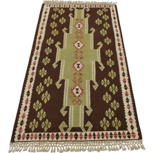 Kilim Antik El Dokuma Yün Afgan Kilimi 0096 - Vintage - Çok Renkli