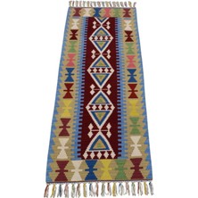 Kilim Antik El Dokuma Yün Mini Yolluk Pınarbaşı Kayseri Kilimi 0097 - Yeni - Çok Renkli