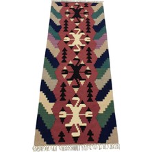 Kilim Antik El Dokuma Yün Mini Yolluk Pınarbaşı Kayseri Kilimi 0108 - Yeni - Çok Renkli