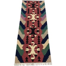 Kilim Antik El Dokuma Yün Mini Yolluk Pınarbaşı Kayseri Kilimi 0108 - Yeni - Çok Renkli