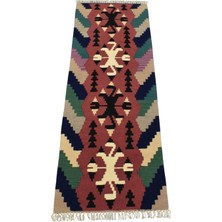 Kilim Antik El Dokuma Yün Mini Yolluk Pınarbaşı Kayseri Kilimi 0108 - Yeni - Çok Renkli