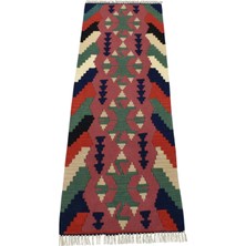 Kilim Antik El Dokuma Yün Mini Yolluk Pınarbaşı Kayseri Kilimi 0101 - Yeni - Çok Renkli