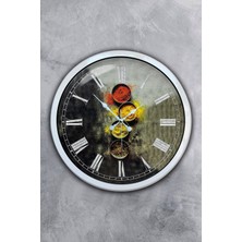TeknoTrust 40 Cm Modern Beyaz Metal Mutfak Duvar Saati