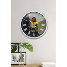 TeknoTrust 40 Cm Modern Beyaz Metal Mutfak Duvar Saati