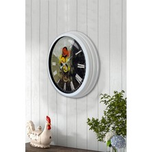 TeknoTrust 40 Cm Modern Beyaz Metal Mutfak Duvar Saati