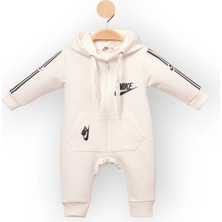 Woops Baby Marka Nke Desen Kapşonlu Tulum Unisex 6-24 Ay