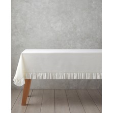 Flor Pura Polyester Fırfırlı Masa Örtüsü 150X200 cm Krem