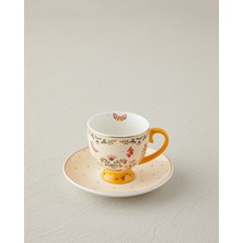 English Home Dipsy New Bone China 4 Parça 2 Kişilik Kahve Fincan Takımı 100 ml Hardal