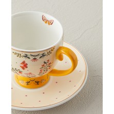 English Home Dipsy New Bone China 4 Parça 2 Kişilik Kahve Fincan Takımı 100 ml Hardal