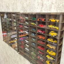 Pleksi Kapaklı 1/64 Ölçek 100 Araç Hotwheels Matchbox Uyumlu Model Oyuncak Araba Rafı,vitrini