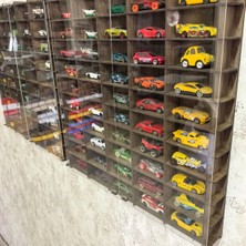 Pleksi Kapaklı 1/64 Ölçek 100 Araç Hotwheels Matchbox Uyumlu Model Oyuncak Araba Rafı,vitrini