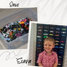 Pleksi Kapaklı 1/64 Ölçek 100 Araç Hotwheels Matchbox Uyumlu Model Oyuncak Araba Rafı,vitrini