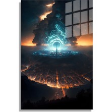 Marsilyan Space/uzay Yapay Zeka Özel Tasarım Cam Tablo Ofis, Mutfak Çocuk Odası, Salon 189