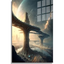 Marsilyan Space/uzay Yapay Zeka Özel Tasarım Cam Tablo Ofis, Mutfak Çocuk Odası, Salon 212