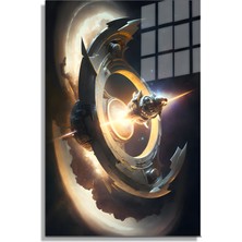 Marsilyan Space/uzay Yapay Zeka Özel Tasarım Cam Tablo Ofis, Mutfak Çocuk Odası, Salon 211