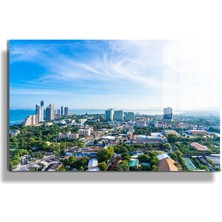 Marsilyan Şehirler ve Manzaralar, Yapay Zeka Destekli, 3D Dekoratif Baskı Yatay Cam Tablo 153