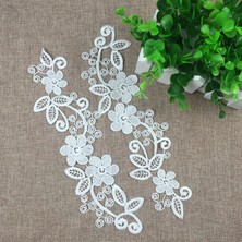 Tahan Elbiseler Için 1 Çift Çiçek Aplik (Yurt Dışından)