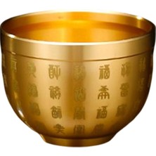 Pirinç Feng Shui Kase Iyi Şans Çin Karakter Süsü Masaüstü Dekor 6cmx4.6cmx3.2cm (Yurt Dışından)