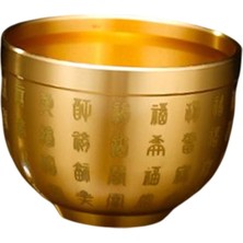 Pirinç Feng Shui Kase Iyi Şans Çin Karakter Süsü Masaüstü Dekor 6cmx4.6cmx3.2cm (Yurt Dışından)