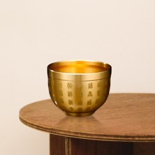 Pirinç Feng Shui Kase Iyi Şans Çin Karakter Süsü Masaüstü Dekor 6cmx4.6cmx3.2cm (Yurt Dışından)