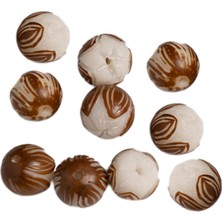 10 Adet Oyma Boncuk Takı Yapımı Için Ahşap Ara Boncuk 1.2cm (Yurt Dışından)