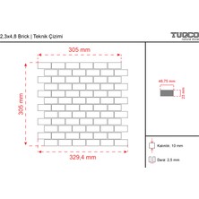 Tuqco Dogal Tas 2,3 x 4,8 cm Brick Traverten Eskitme Mermer Mozaik