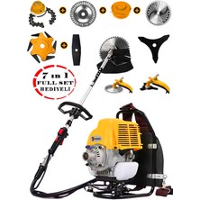 Wacker Pro Alman 20 Hp 7 In 1 Sırt Tipi Benzinli Motorlu Ot Çalı Tırpanı Çim Biçme Makinesi Çelik Fırça