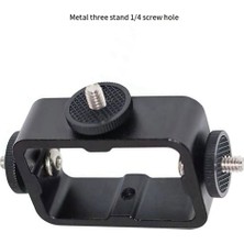 Jikio Tutucu Flaş Braketi Adaptör Braketi Canlı Yayın Selfie Kamera Telefonları Için 1/4 Delikli Metal Üç Pozisyonlu Makine (Yurt Dışından)